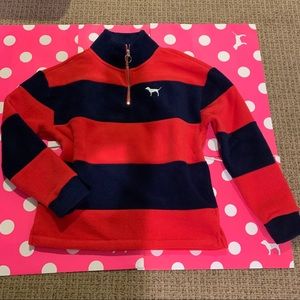 NIP VS Pink Half-zip Fleece Sweatshirt XS
